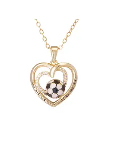 Gold Soccer Ball Pendant Necklace Set, Dainty Football Themed Infinity & Heart Necklaces, Sports Fan Jewelry for Women