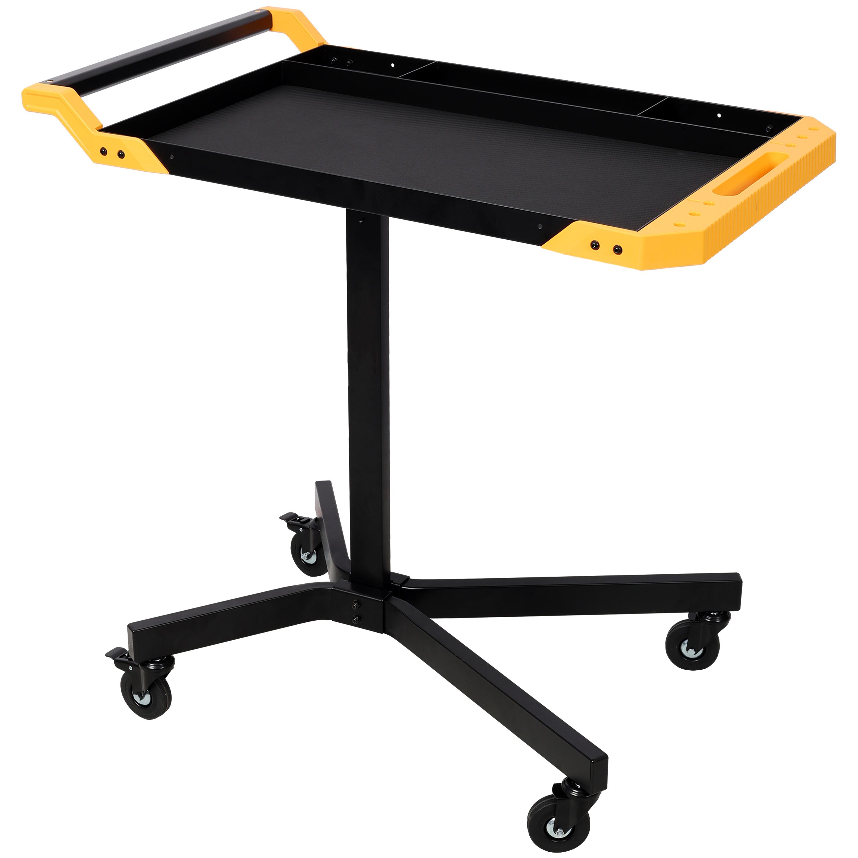 [LuckyNote] Adjustable Height Mobile Work Table with Rolling Wheels, Rolling Tray Table for Mechanics, Garages, Repair Shops, Warehouse, Workshop, and DIY
