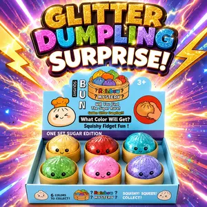 Shiny Dumpling Surprise Blind Box Set, Cute Baozi Slow Rebound Squishy Stress Relief Fidget Toy, Rare Mystery Collectible Gift Box, Desktop Aesthetic Decor Office Decompression Ornament