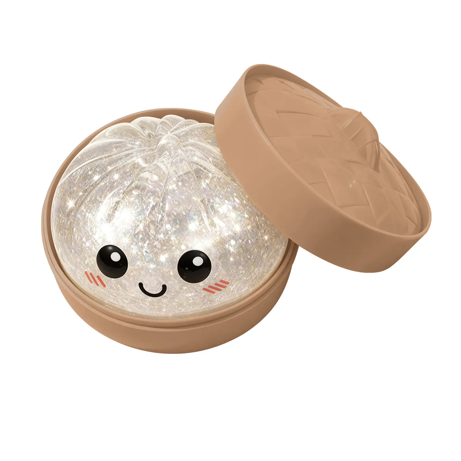 Dowmoo Transparent Pearl Color Soft Plastic Baozi Mashing Toy - Portable, Non-Sticky, Stress Reliever, Unisex Fun Simulation Food Toy for Party Bags & Gifts