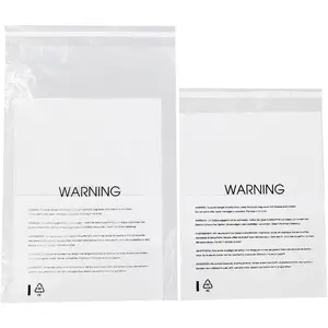 12” X 15” (100 Count) Clear Poly Bags with Suffocation Warning for Packaging, T Shirts & Mailing - Permanent Adhesive (100 Count 12''x15'')