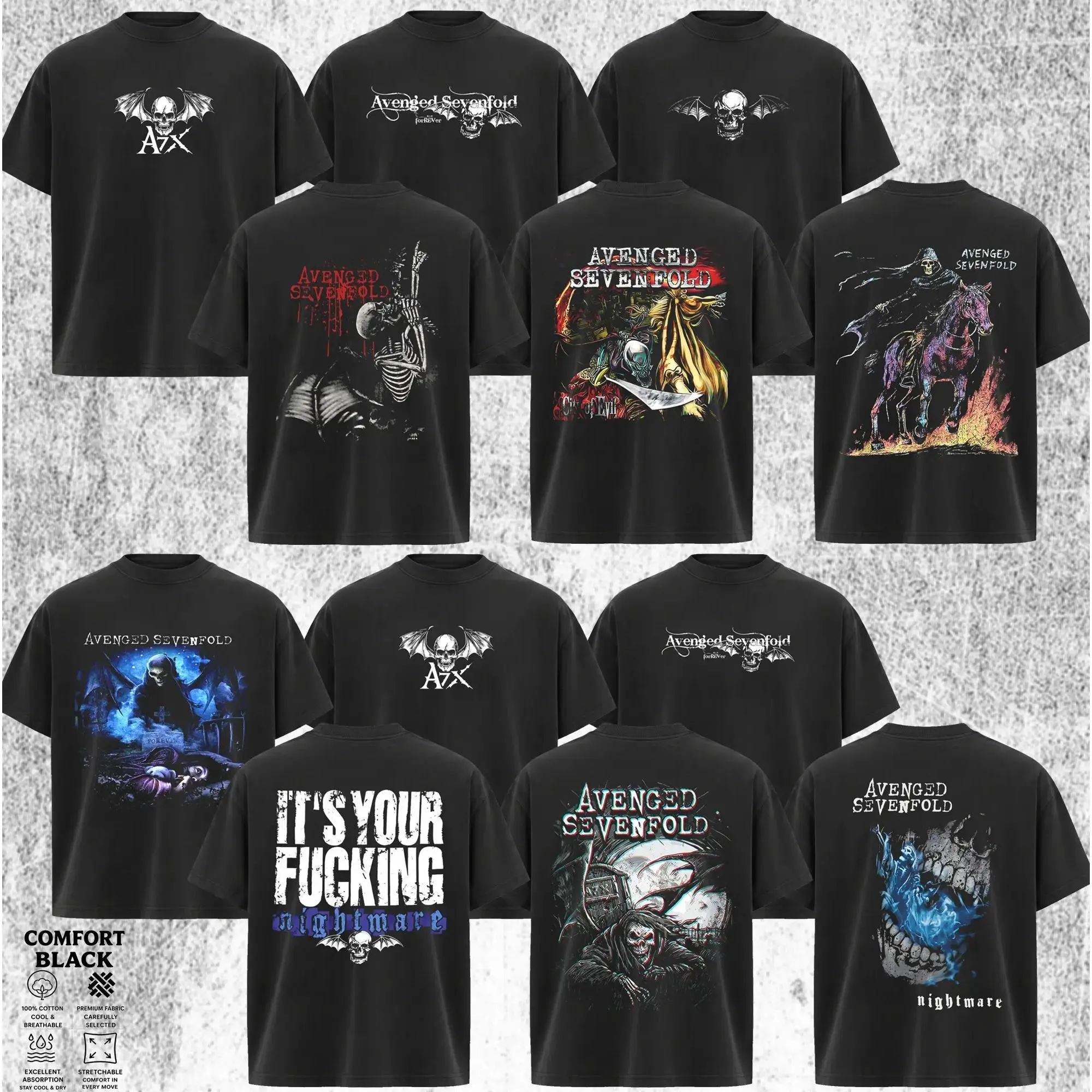 [Collection] ReTro Avenged Sevenfold Band T-Shirt , Classic A7X T-shirt , Rock Band Shirt , Rock Band Shirt, Retro Music Tee, Rock Music Lover Shirt, Vintage Band Shirts Casual Fabric Fit Top , Top Men's and Women's Clothing