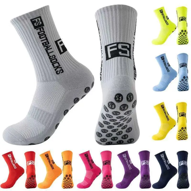 Unisex Cotton Letter-Print Sports Socks - Comfortable, Breathable, Non-Slip Grip for Soccer, Machine Washable Outdoor Sport Use in All Seasons