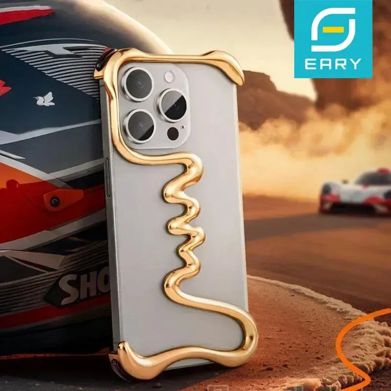 Eary Minimalist for iPhone 16/15 Pro Max Phone Case Aluminum Metal Military-Grade Protection Shockproof Phone 14 Plus Shells