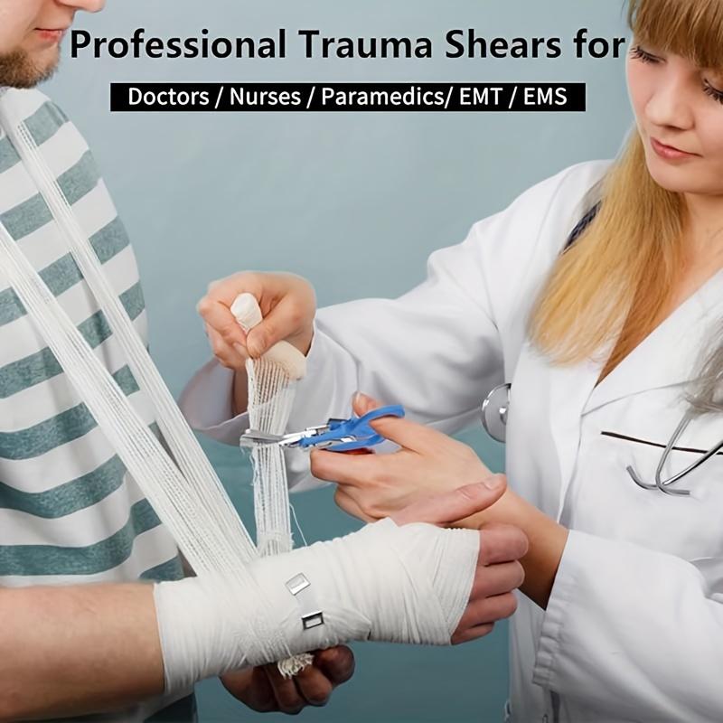 6-in-1 Multi-Function Trauma Shears with Holster - Stainless Steel Foldable Emergency Response Scissors, Outdoor Camping Rescue Tools, Includes Sheath, Camping Accessories, Camping Essentials, Sleek Metallic Finish, Durable Construction