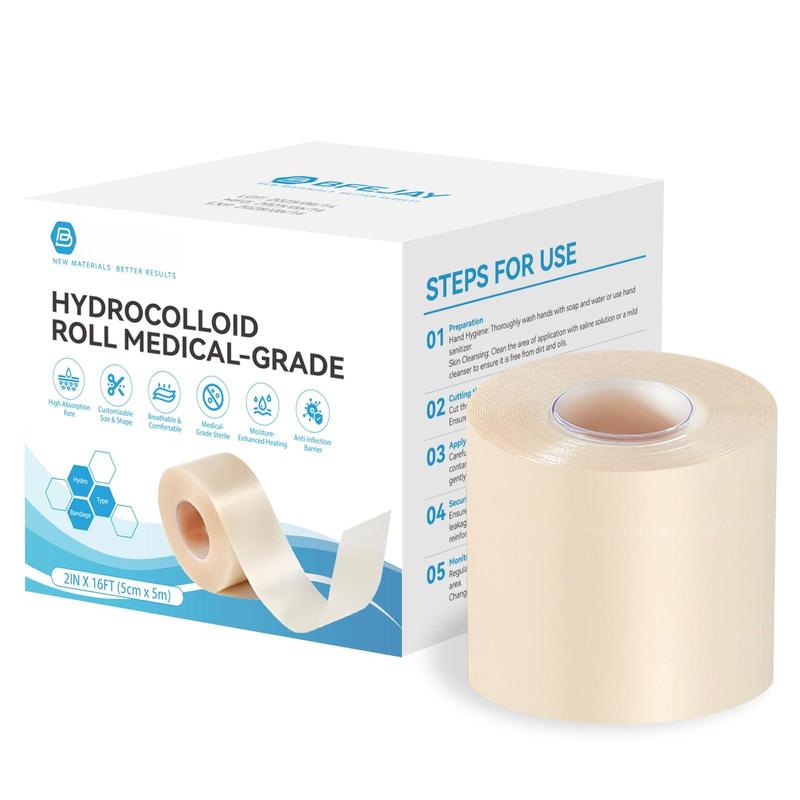 Hydrocolloid Bandages For Care  Extra Large Medical-grade Roll With Self-adhesive Ultra Absorbent Flexible & Waterproof Diy Size Shape First Aid Kit (2in*16ft)