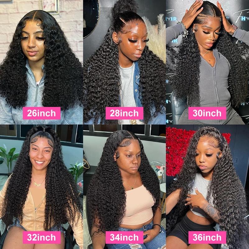 [Hot] Bling Hair 180 Density 13X6 HD Transparent Deep Wave Curly Human Hair Lace Frontal Wig 30 34 Inch 13X4 Lace Front Wigs For Black Women