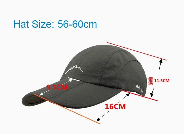 Spring Summer Outdoor Sport Baseball Cap Quick Drying Hat Unisex Waterproof Breathable Cap Foldable Cycling hat Sun Protection