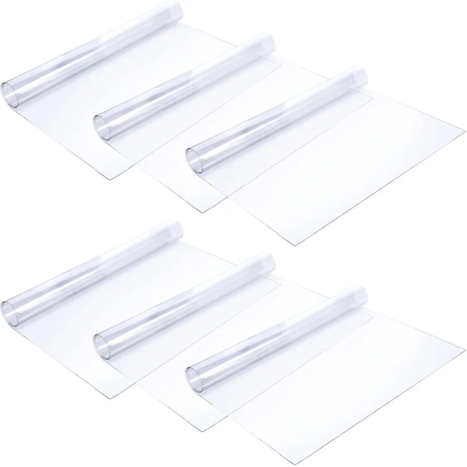 6 Pcs Clear Table Cover Protector, Night Stand Covers, 0.05mm Thick Rectangle PVC Coffee &Dresser Table Cover Mat, Can Be Trimmed to Fit Irregular Occasion (15.7 x 23.6 inches)