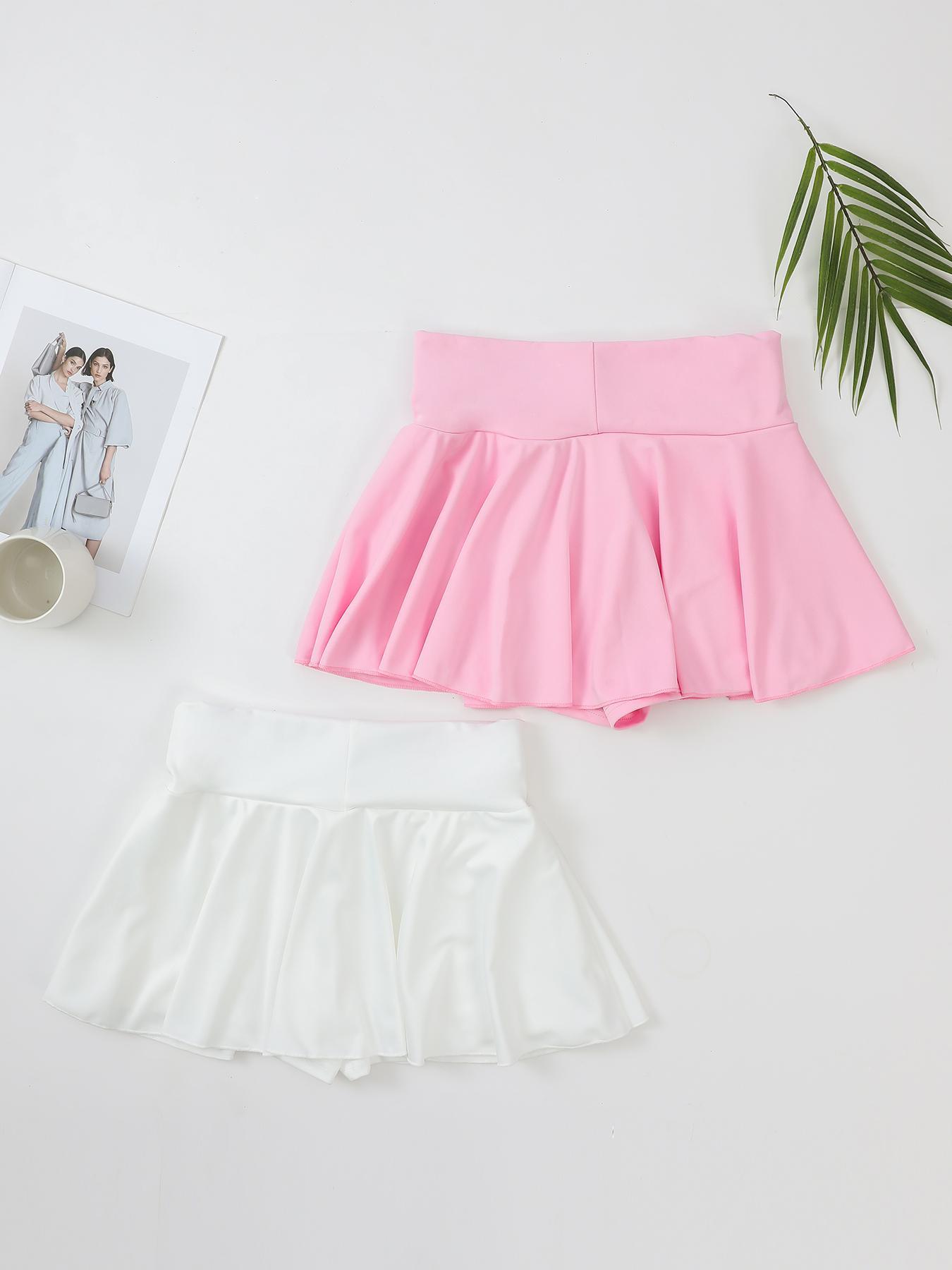 Women's Solid Color High Waist Pocket Sports Skort, Casual Comfy Breathable Skort for Outdoor Sports, Ladies Sportswear for All Seasons, Sporty Breathable Skorts Women's Solid Color High Waist Pocket Sports Skort, Casual Comfy Breathable Skort for Outdoor Sports, Ladies Sportswear for All Seasons, Sporty Breathable Skorts