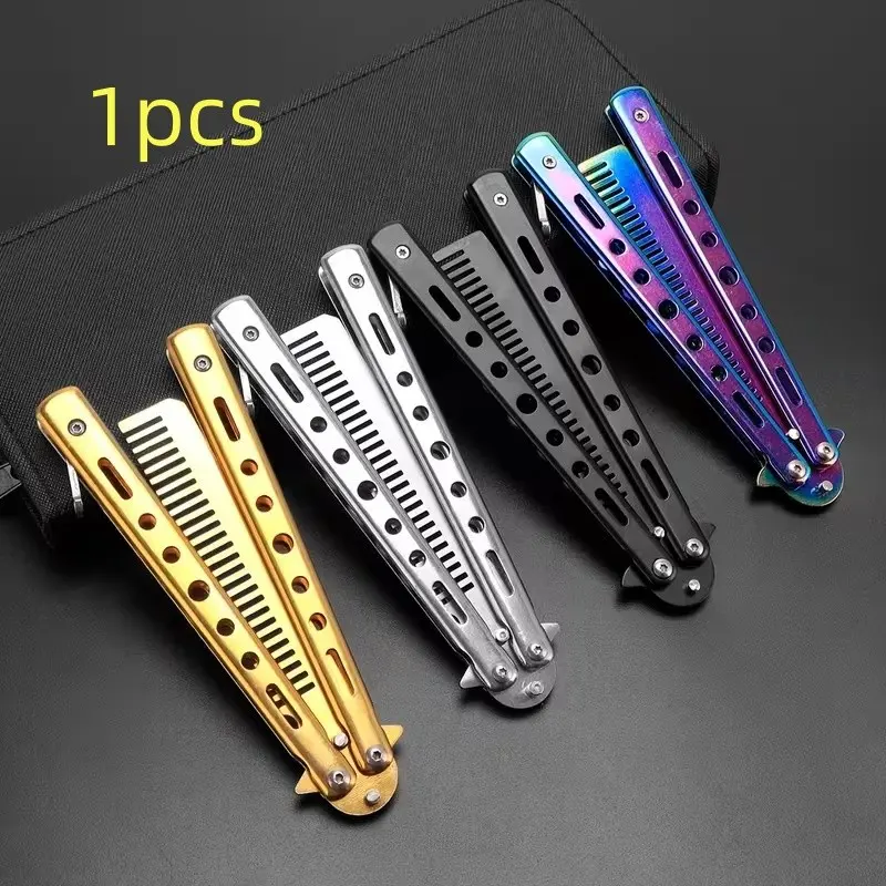 Stainless Steel Folding Butterfly Comb, Portable and Durable, Strong Teeth, Easy to Use, Fashionable and Practical Hair Accessory