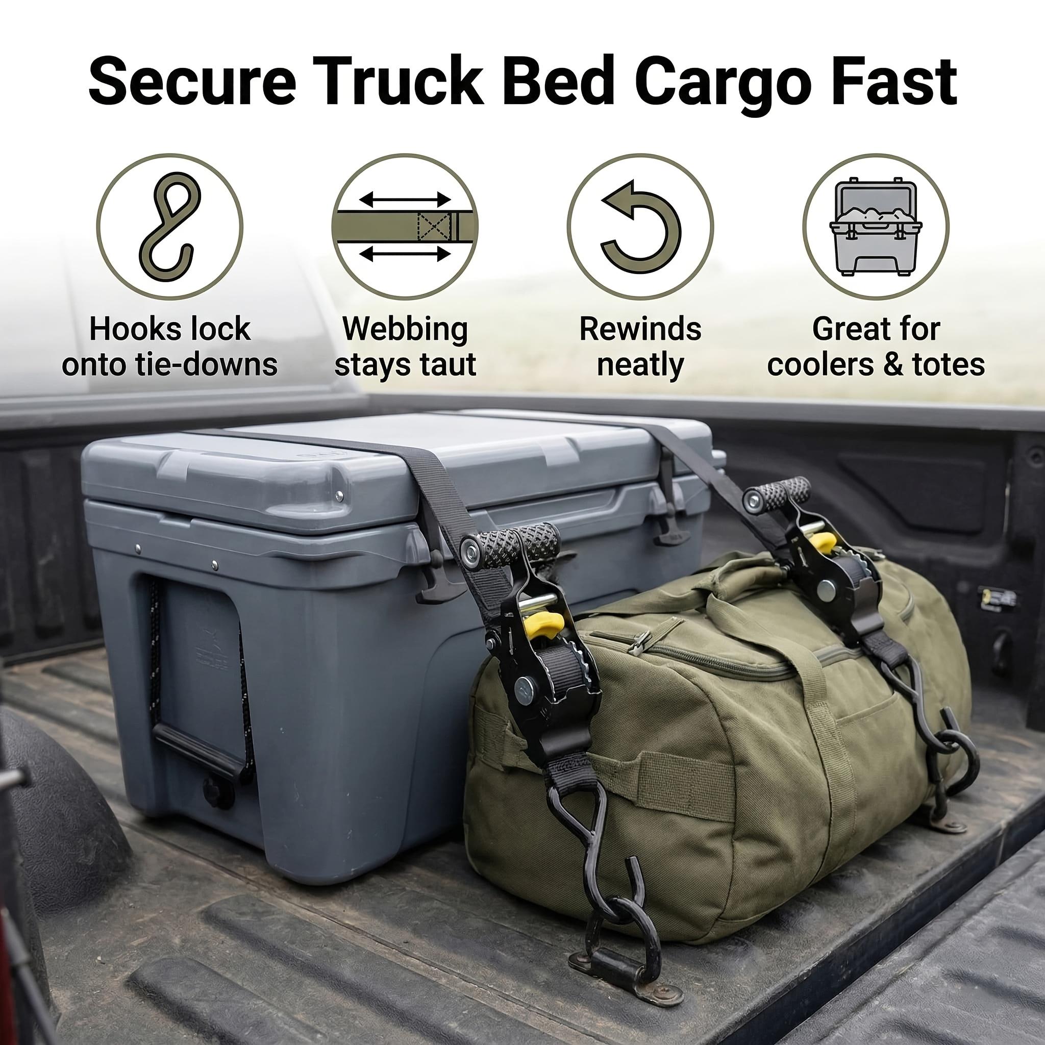 Metal Cargo Rope 3.3m Auto-Retractable with 680kg Pull Strength Ideal for Motorcycles and Cars Travel Essential