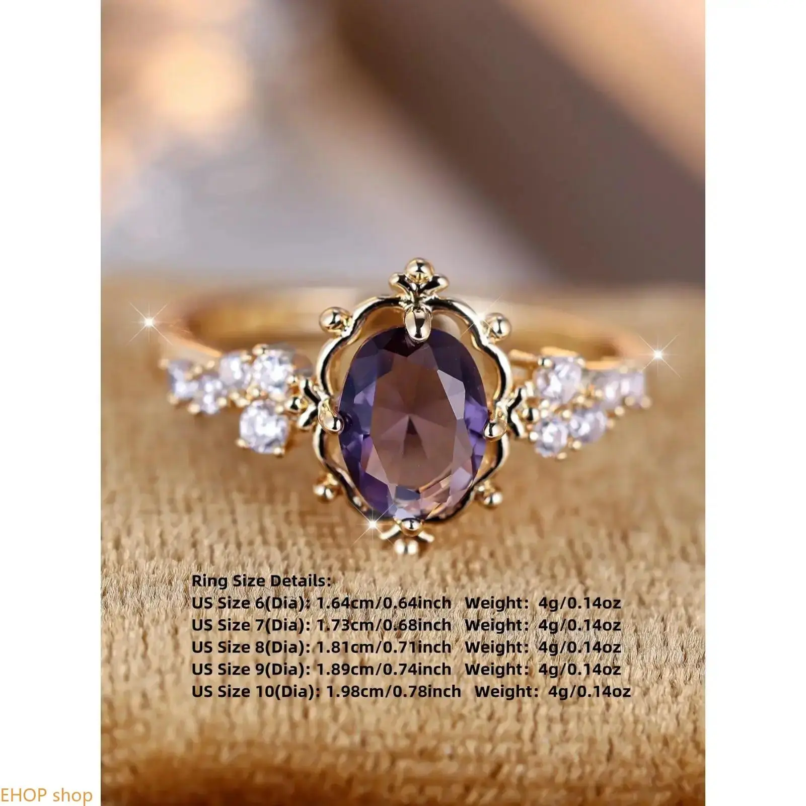 Women’s Vintage Marquise Cut Statement Ring, Elegant Fashion Ring Decorated with Rhinestone & Artificial Zircon, Stylish Jewelry Accessory for Daily Wear and Parties
