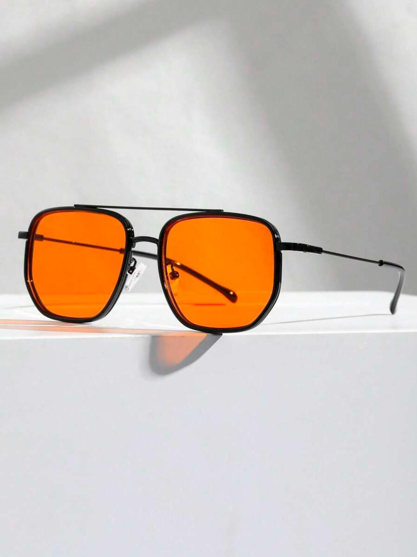 Unisex Metal Frame Sunglasses, Trendy Casual Sunglasses for Everyday Use, Fashion Accessories for Outdoor Activities