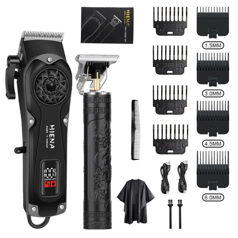 Men's professional pruning suit, Hair Trimmer Set, Trim Kit, electric shaver, rechargeable hair clipper, equipped with 8 combs, with digital display, precise pruning tools, an ideal gift for men