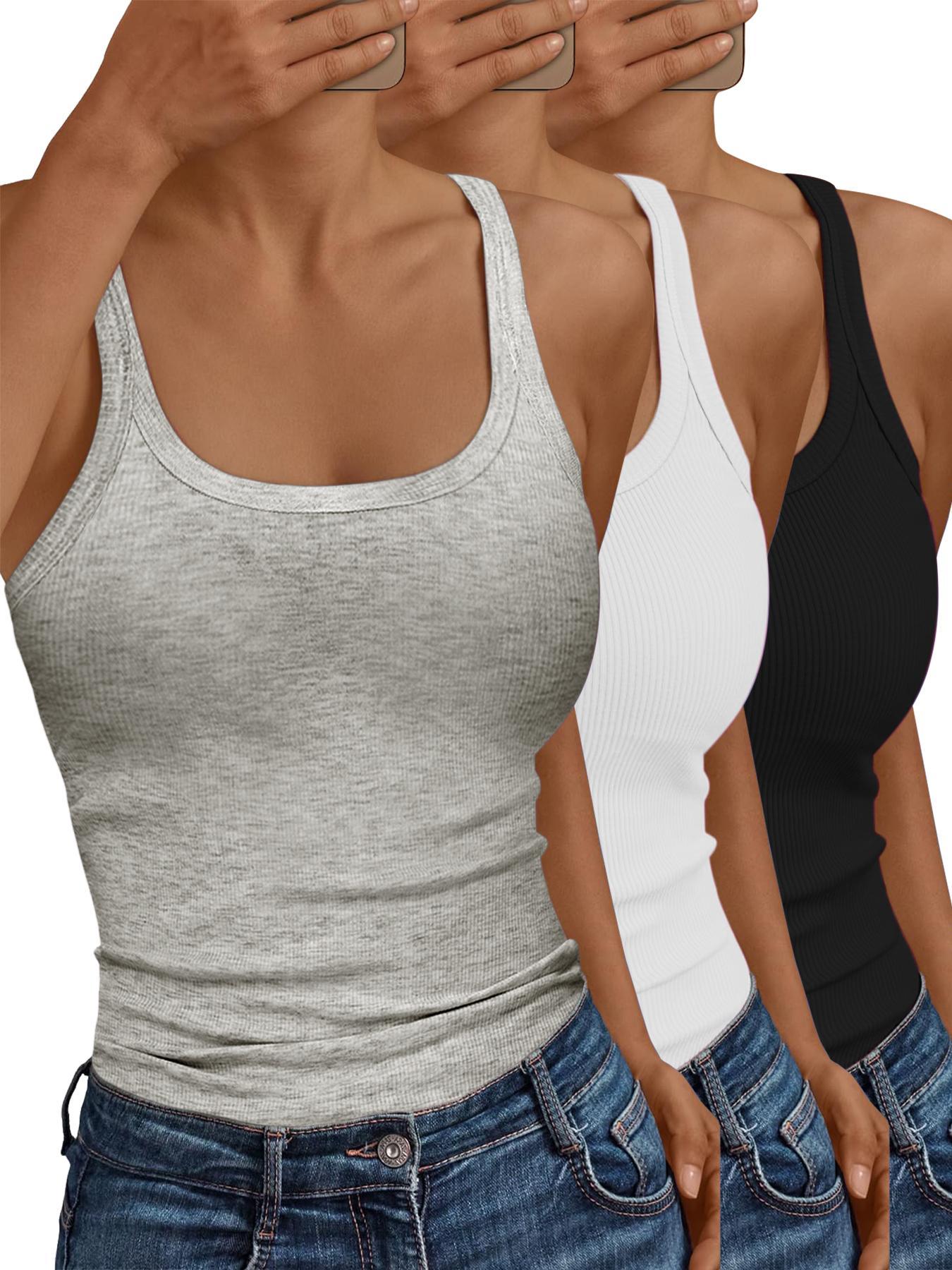 Women's Solid Scoop Neck Cami Top, Casual Sleeveless Top for Daily Wear, Ladies Clothes for All Seasons, Womenswear