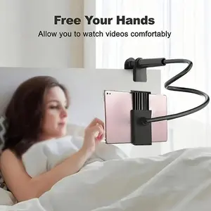 Adjustable Bedside Tablet Stand, Flexible Spiral Base, Multifunctional Extensible Lazy Space Design, Ideal for Reading & Relaxing