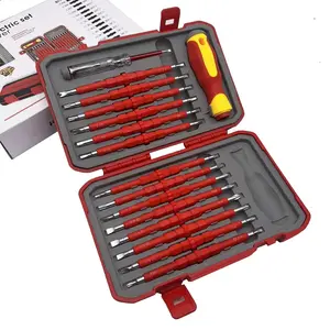 Electrical insulated screwdriver set, including live wire and neutral wire measuring pen, magnetic cross and flat head drill bit, household and electrical maintenance electrician tool kit