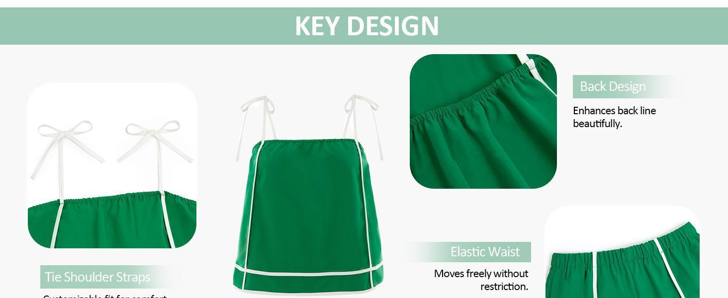 Fashare 2 Piece Outfits for Women Summer Striped Short Sets Casual Tank Top and Shorts Matching Set with Pockets