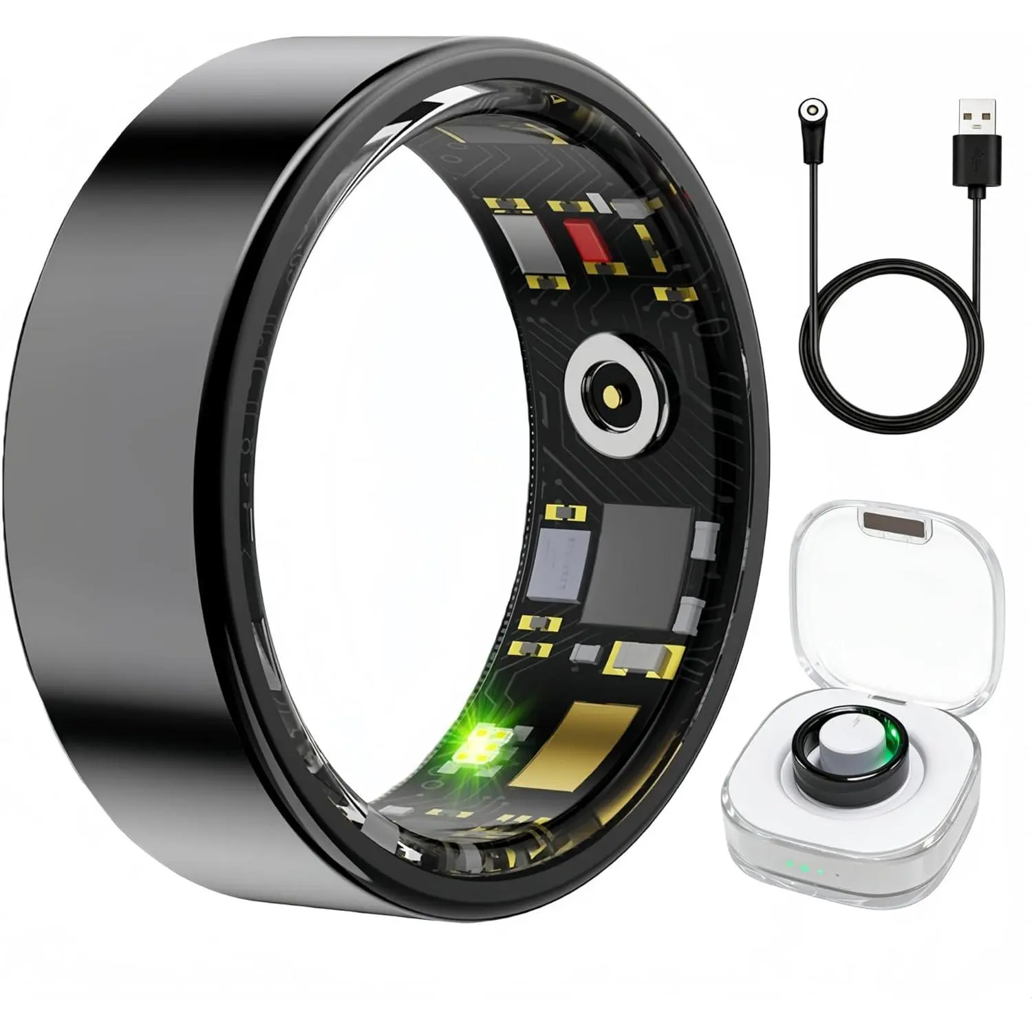 Smart Fitness Ring Health Tracker, Sleep Monitoring Sports Ring Tracks Steps Calories HR, Universal Health Ring for Women Men Compatible with iOS Android, Thoughtful Practical Gift Choice