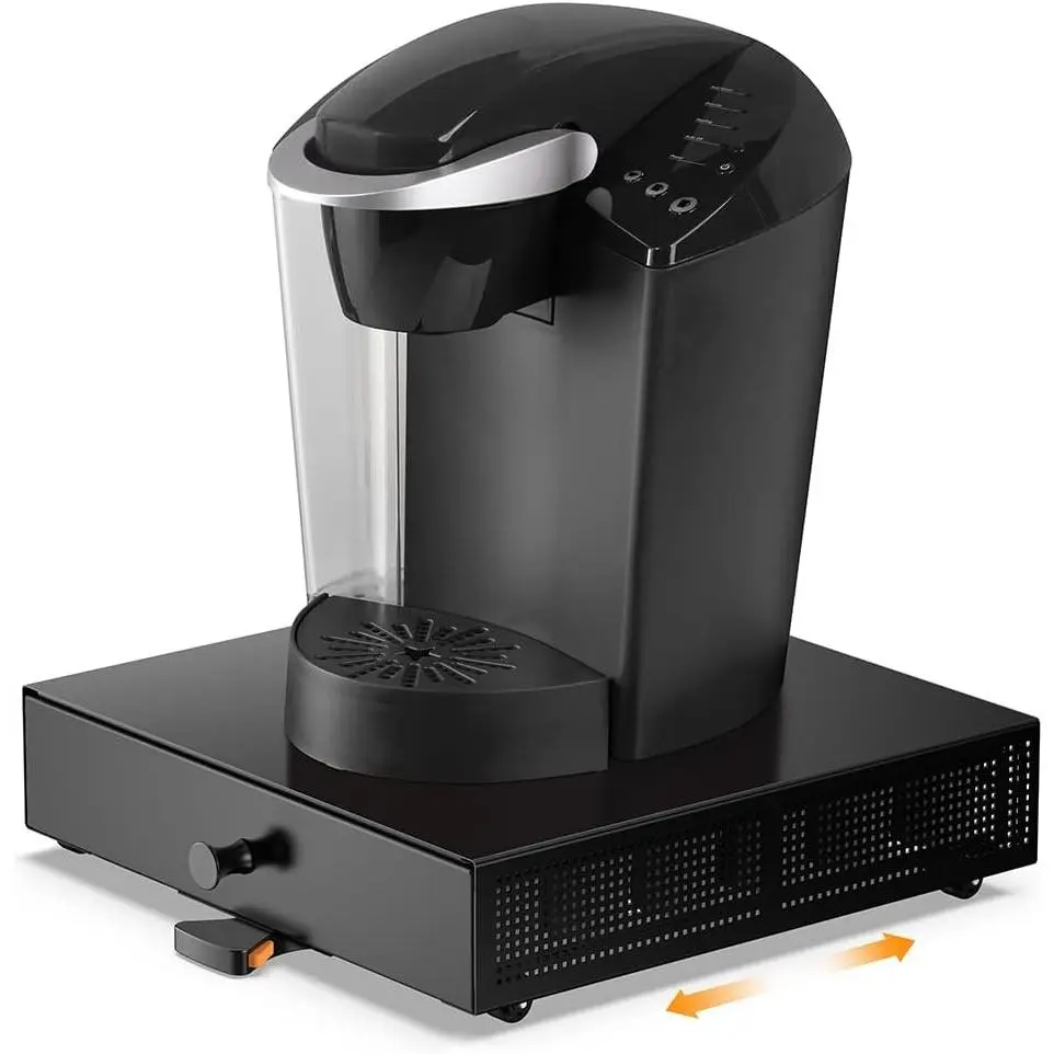 K Cup Organization Storage Drawer Maker K Cup Holder Sliding Tray Pull out Coffee Pod Organizer Rolling Stand Countertop Maker Stand Rack Capsules Compatible with Keurig Accessories
