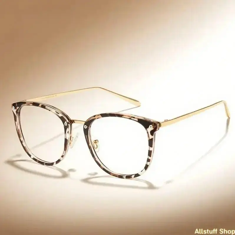Unisex Cat Eye Blue Light Gaming Glasses, Lightweight Pink Gold Metal Full Rim Frames with Clear-Tint No Prescription Lenses for Office, Pc Lens tiktokshopbacktoschool