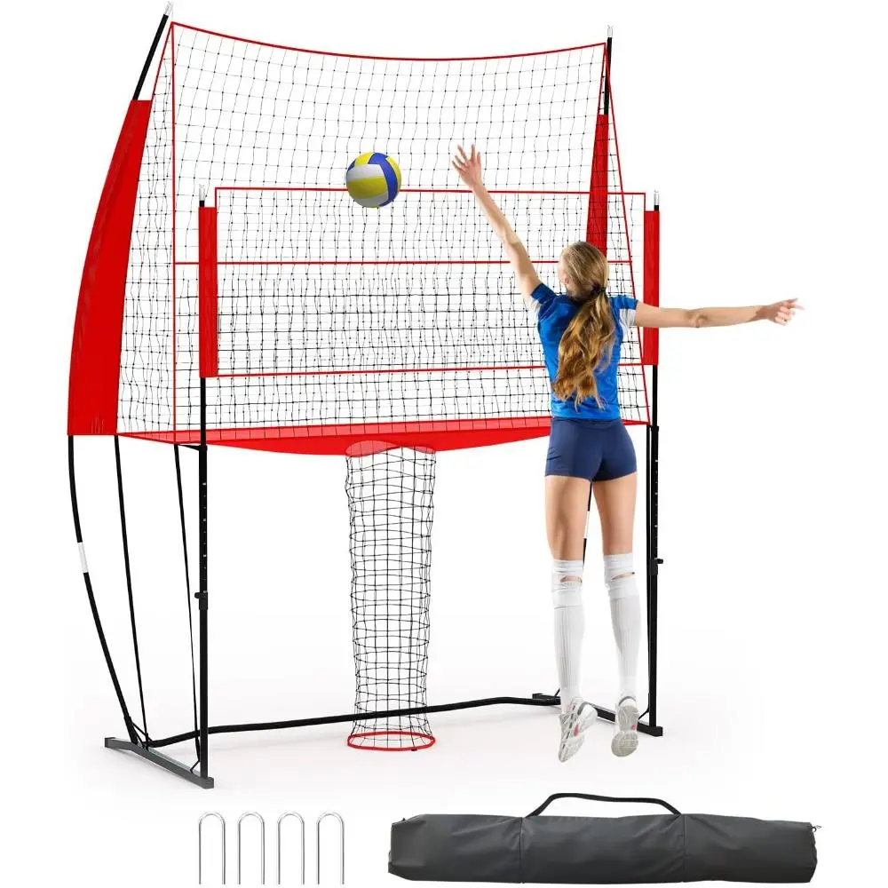Backyard Volleyball Net - 8x11ft Portable Oxford Mesh Net with Steel Frame, Adjustable Height, Fast Assembly, Compact Storage, Carrybag Included, Durable Indoor/Outdoor Sports Equipment for All Ages Training Drills, Volleyball Net For Backyard, Indoor/Out