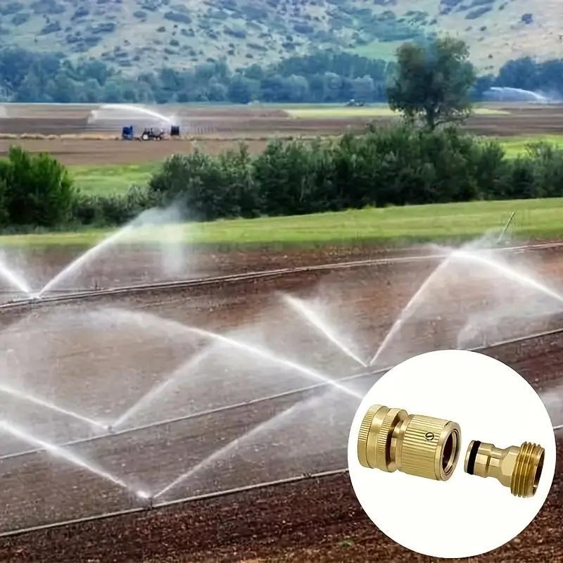 Brass Garden Water Hose Quick Connect Set, 4 Counts/set Garden Hose Connector Adapter, Garden Hose Connector Adapter for Outdoor Lawn and Gardening Use #GLOBAL PICKS