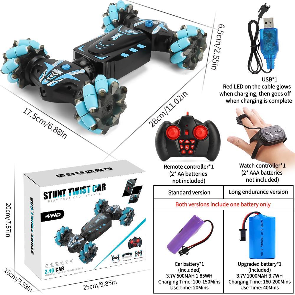 Travel Remote Control Stunt Twist Car, Rc Stunt Car, Battery Powered Remote Control Crawler, for Boys and Girls