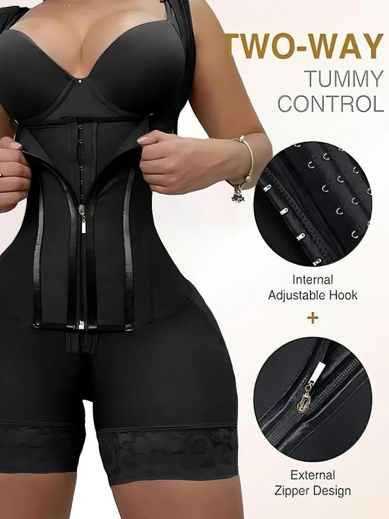 Women's Solid Color Zipper Corset ShapewearRomper,Tummy Control Shaper, Highwaist Girdle,Women's Shapewear for Daily Wear, Highwaist Girdle