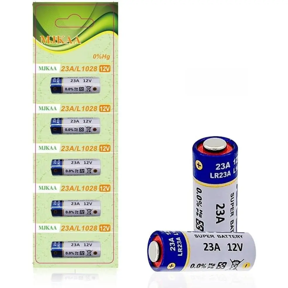 Pack of 5 A23 12V 60mAh Alkaline Battery for Garage Doors Opener, Ceiling Fans Doorbells Remotes MN21 23GA GP23AE A23S LR23A L1028