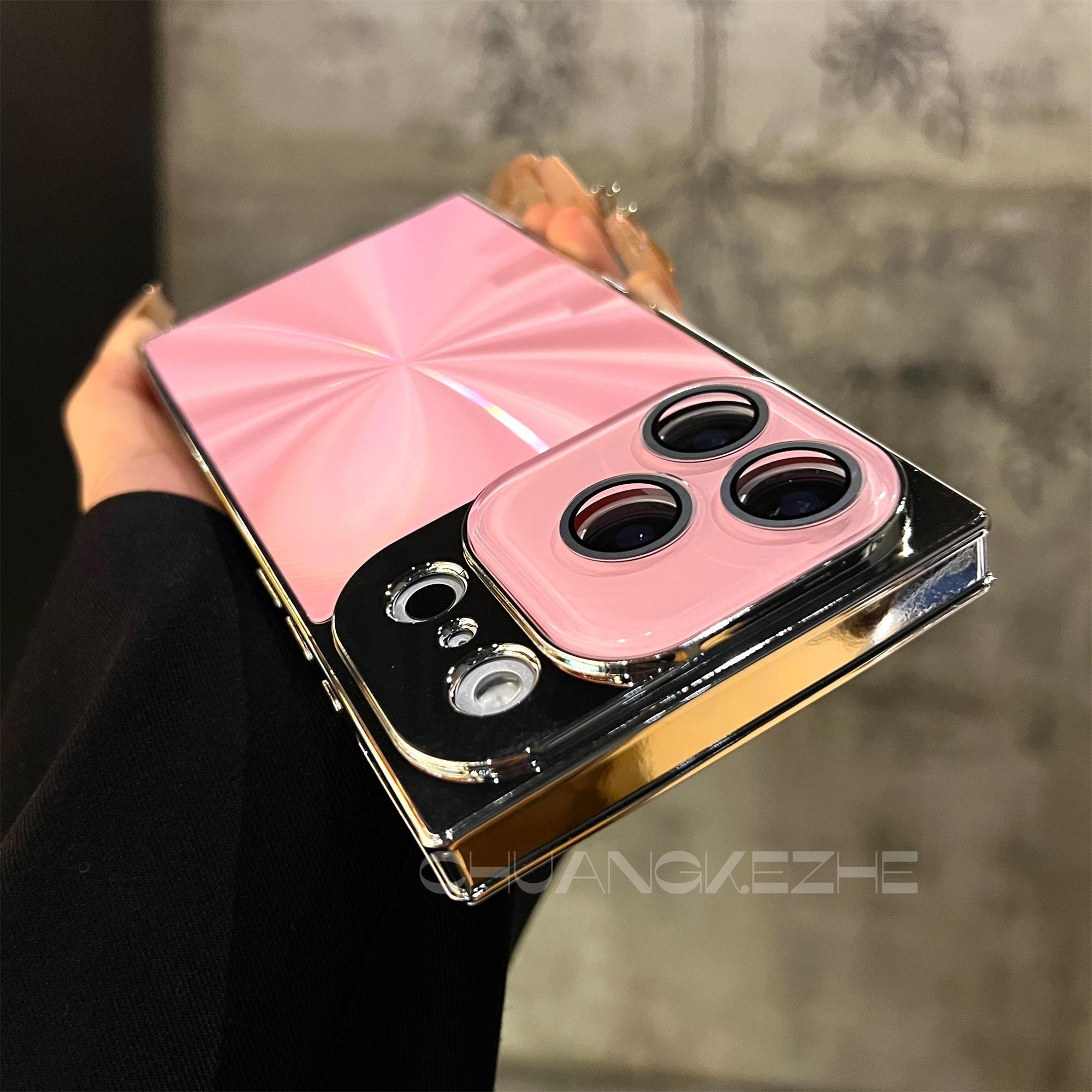 High-quality Square Aurora Electroplated Frame Case for iPhone 17 Pro Max 16 15 14 13 with HD Lens Protector & Crystal-Clear Camera Protection Casing Cellphone Protective  Smartphone Cover