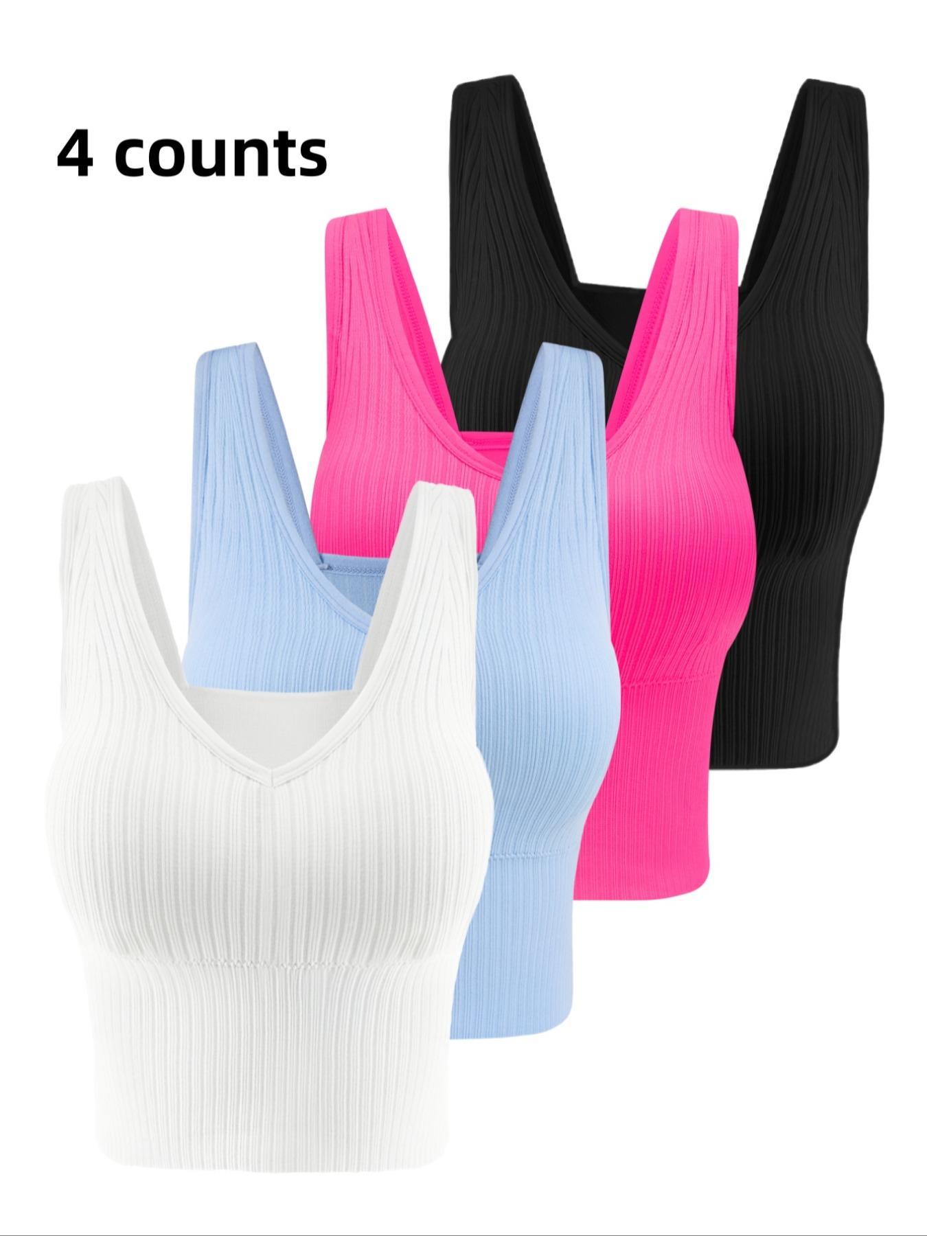 Women's Solid Backless Wireless Longline Bra, Casual Comfortable Breathable Lingerie Top for Fall, Soft Comfy Bra for Women