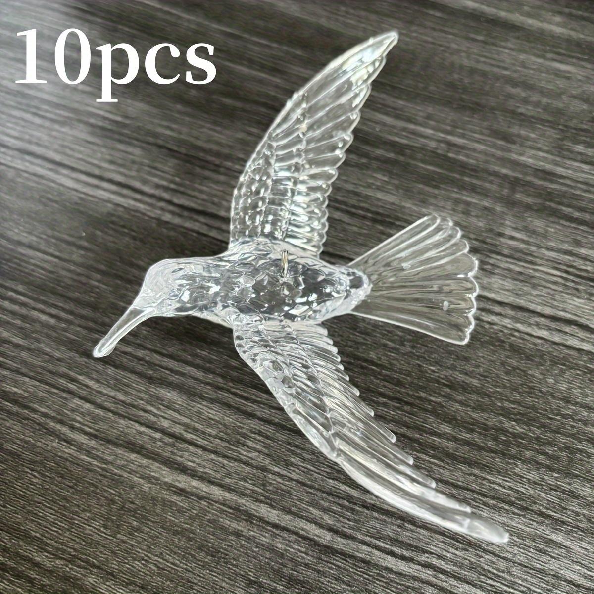 10-piece set of large hummingbird acrylic ornaments, with 1968.5inch string - suitable for weddings, New Year's, and home display (lights not included)