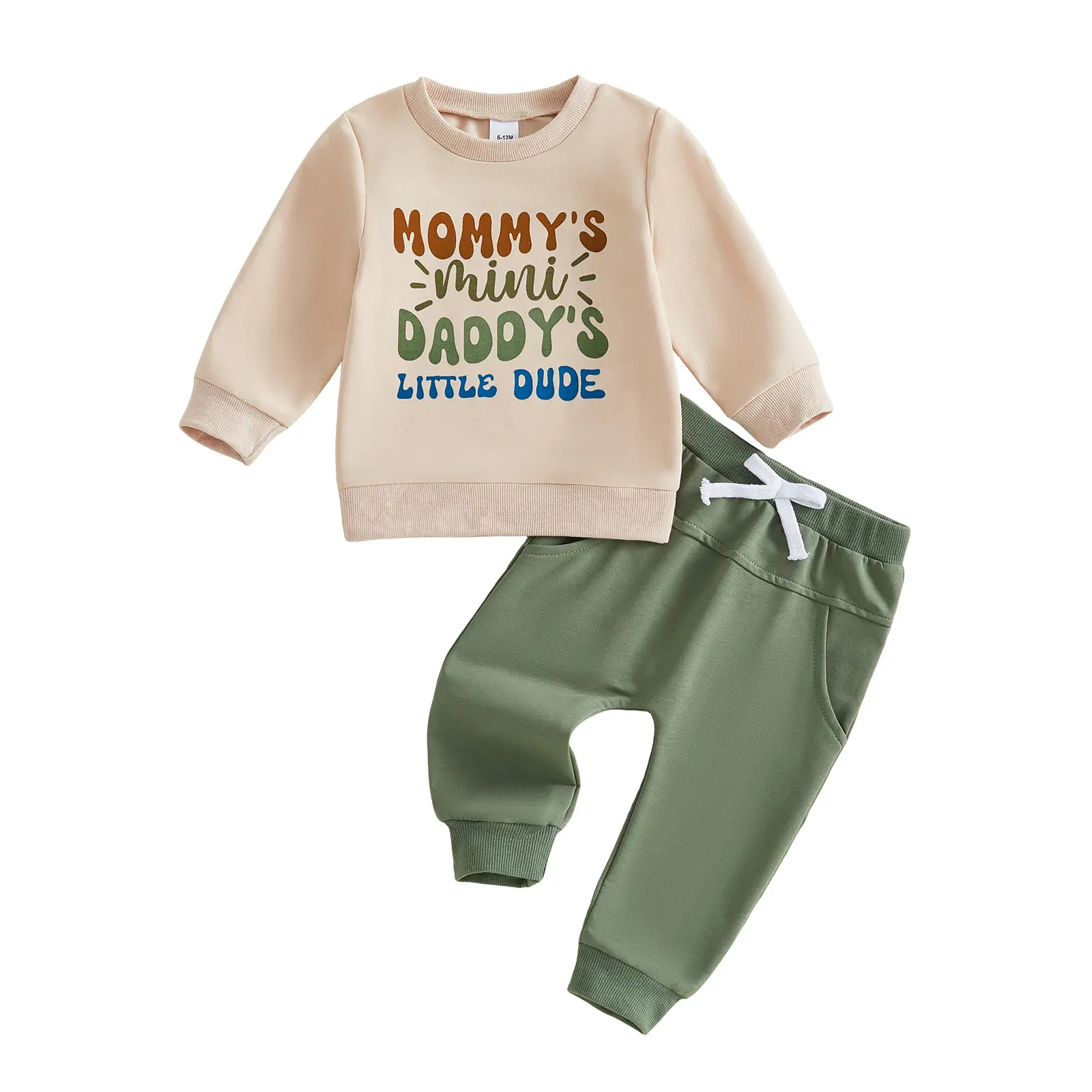 Toddler Baby Little Boys 2-piece Outfit Long Sleeve Letters Print Sweatshirt with Sweatpants Pants Set Fall Winter 3M-3T