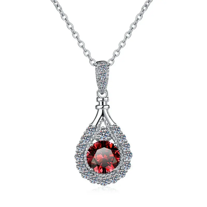 S925 Sterling Silver Necklace for Women, Korean Style Teardrop Pendant with a Colorful Artificial Gemstone, Korean Artificial Gemstone Necklaces & Pendants, Synthetic/Simulated Coloured Gemstone, Chic Artificial Gemstone Necklaces & Pendants S925 Sterling Silver Necklace for Women, Korean Style Teardrop Pendant with a Colorful Artificial Gemstone, Korean Artificial Gemstone Necklaces & Pendants, Synthetic/Simulated Coloured Gemstone, Chic Artificial Gemstone Necklaces & Pendants
