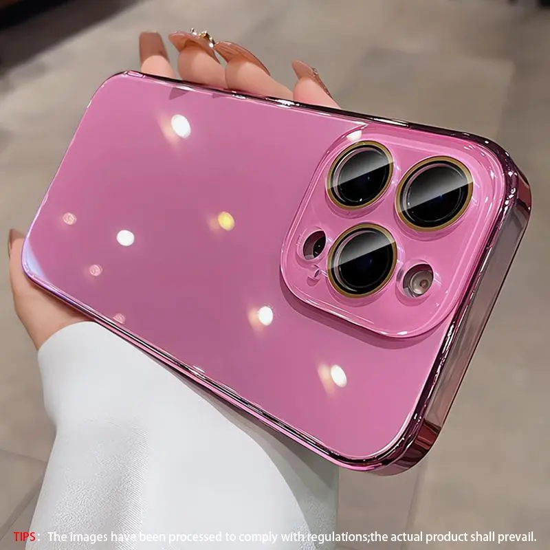 Candy colored ice glass Tempered case Cover iPhone 17 16Pro Max 15 14 13 12 11Pro Max minimalist aesthetic design, suitable for both men and women to protect the case Shockproof protective