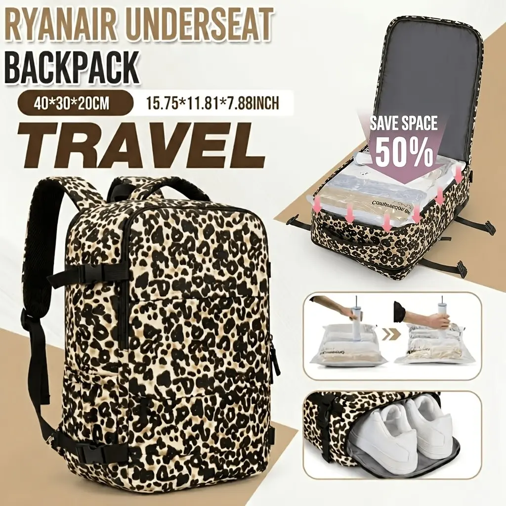 Vacuum Compression Bags Backpack, Luggage Ryanair Cabin Bag 40x30x20cm EasyJet Carry On With Hand Pump Space Saving Shoe Compartment 180 Degree Opening TSA Approved Airline Approved Father's Day Summer Travel