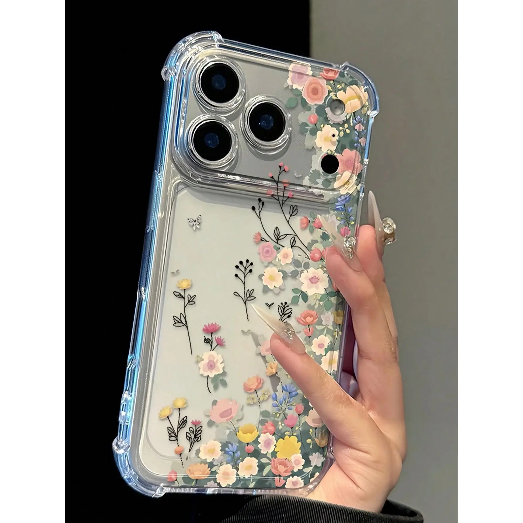 Daisy Flower Transparent Anti-Fall Phone Case, Minimalist Spring Style Phonse, Compatible With IPhone 15/15 Pro/15 Plus/15 Pro Max/16/16 Pro/16 Pro Max/17/17 Pro/17 Pro Max/12/12 Pro/12 Mini/13/13 Mini/13 Pro/13 Pro Max/14/14 Plus/14 Pro Max/11 Soft Case