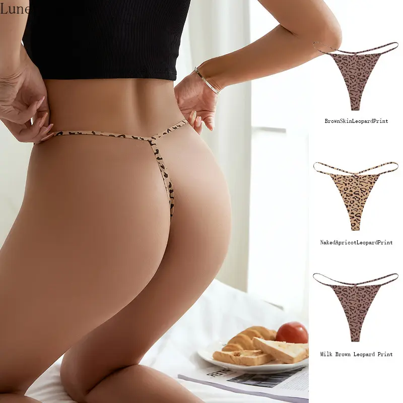 Women's Solid Silk Panties, Seamless Thin Strap Thong, Low Waist Stretch Sports Underwear for Fitness Workouts
