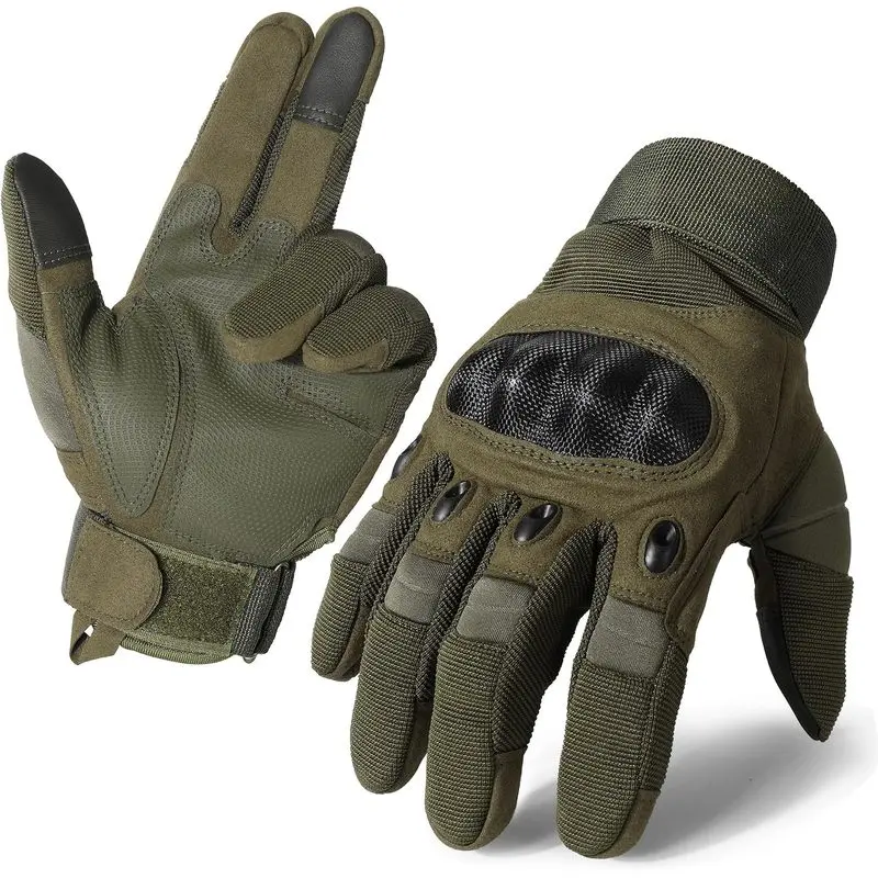 Men's Tactical Sports Gloves Full Finger Touchscreen Hard Knuckle Protective for Motorcycle Cycling Hunting Hiking Airsoft Paintball Shooting Outdoor Sports