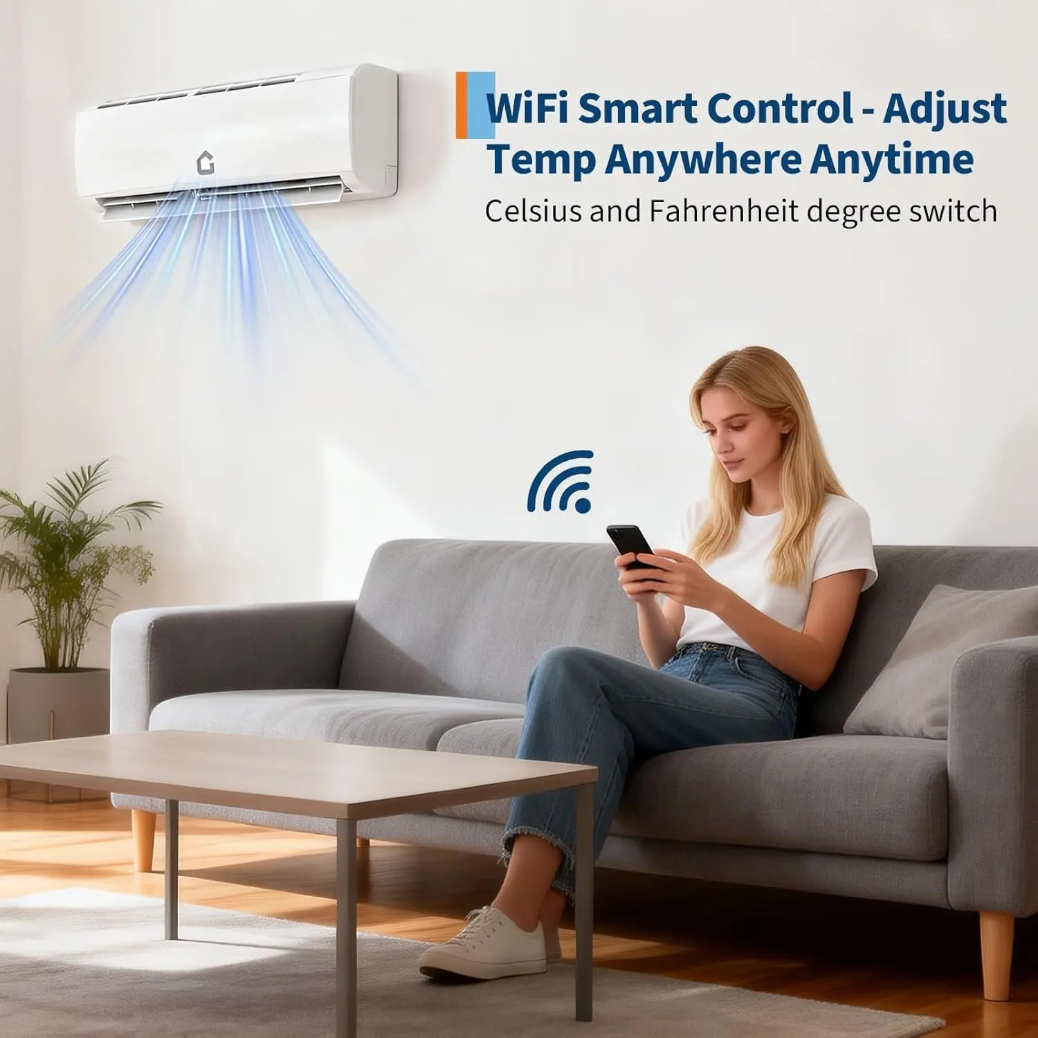 GAOMON 2-Zone Ductless Mini Split Air Conditioner & Heater, 35000 BTU System 18K/24K, 19 SEER2, Wall Mounted, WiFi Control, Energy Saving, Pre-Charged, Quiet Operation, 208-230V