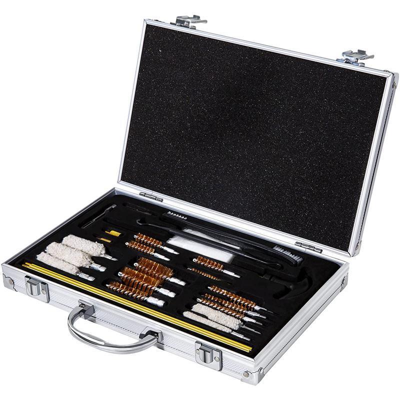 Aluminum Case Shooting Tool Cleaning Kit, 25pcs/set Shooting Tool Cleaning Brush with Storage Case, Professional Cleaning Tool for Rifle, Pistol, Hunting, Shooting