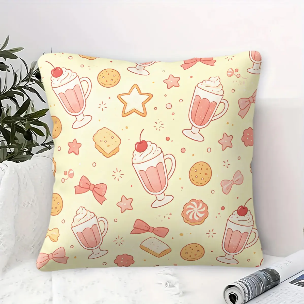 45x45cm Cuddle Pillow, High Elasticity and Fullness, Soft Touch, Ideal for Sofa and Bed, Fashionable Heart Pattern Design