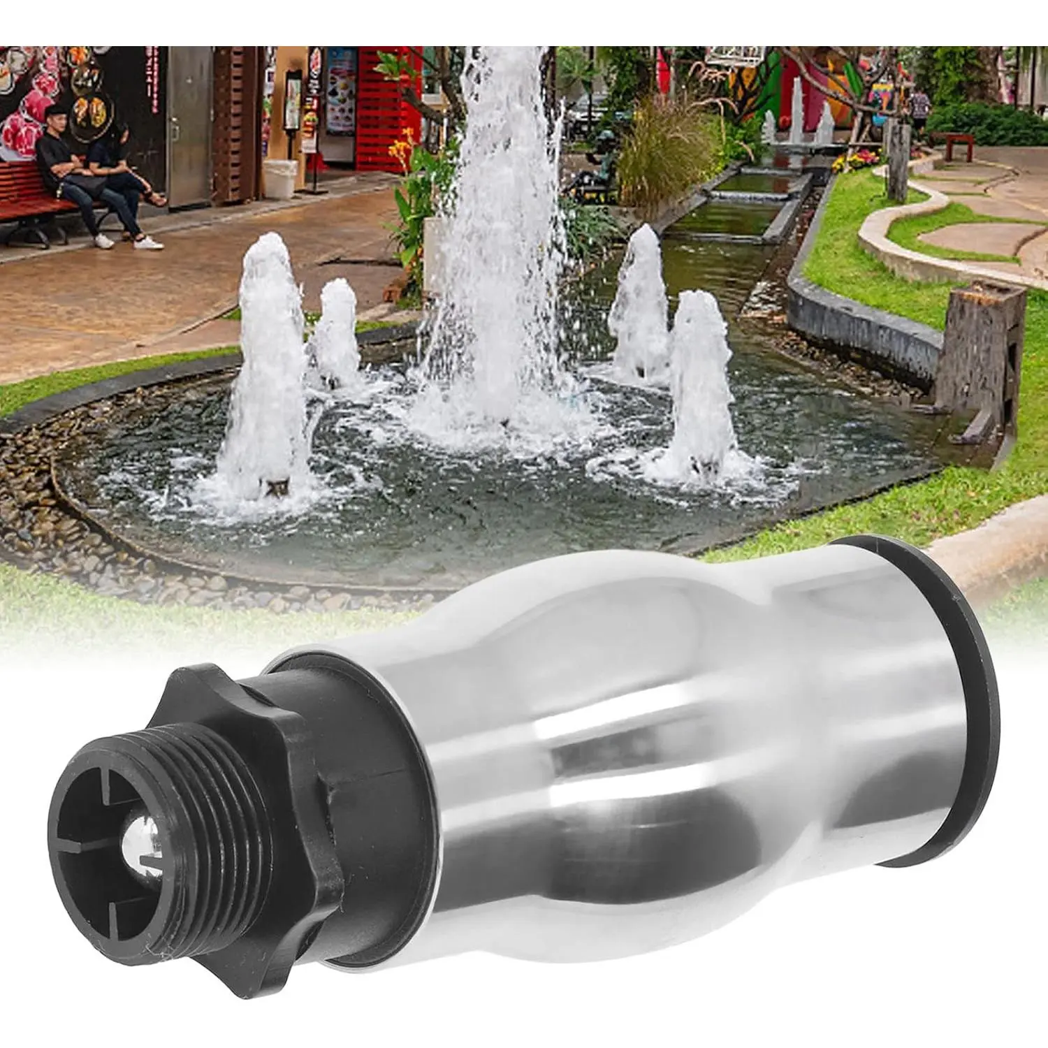 Fountain Nozzle, G1 Male Thread Frothy Foam Jet Fountain Nozzle 304 Stainless Steel Waterscape Nozzle Water Foam Shape for Garden Pond Lake Libraries