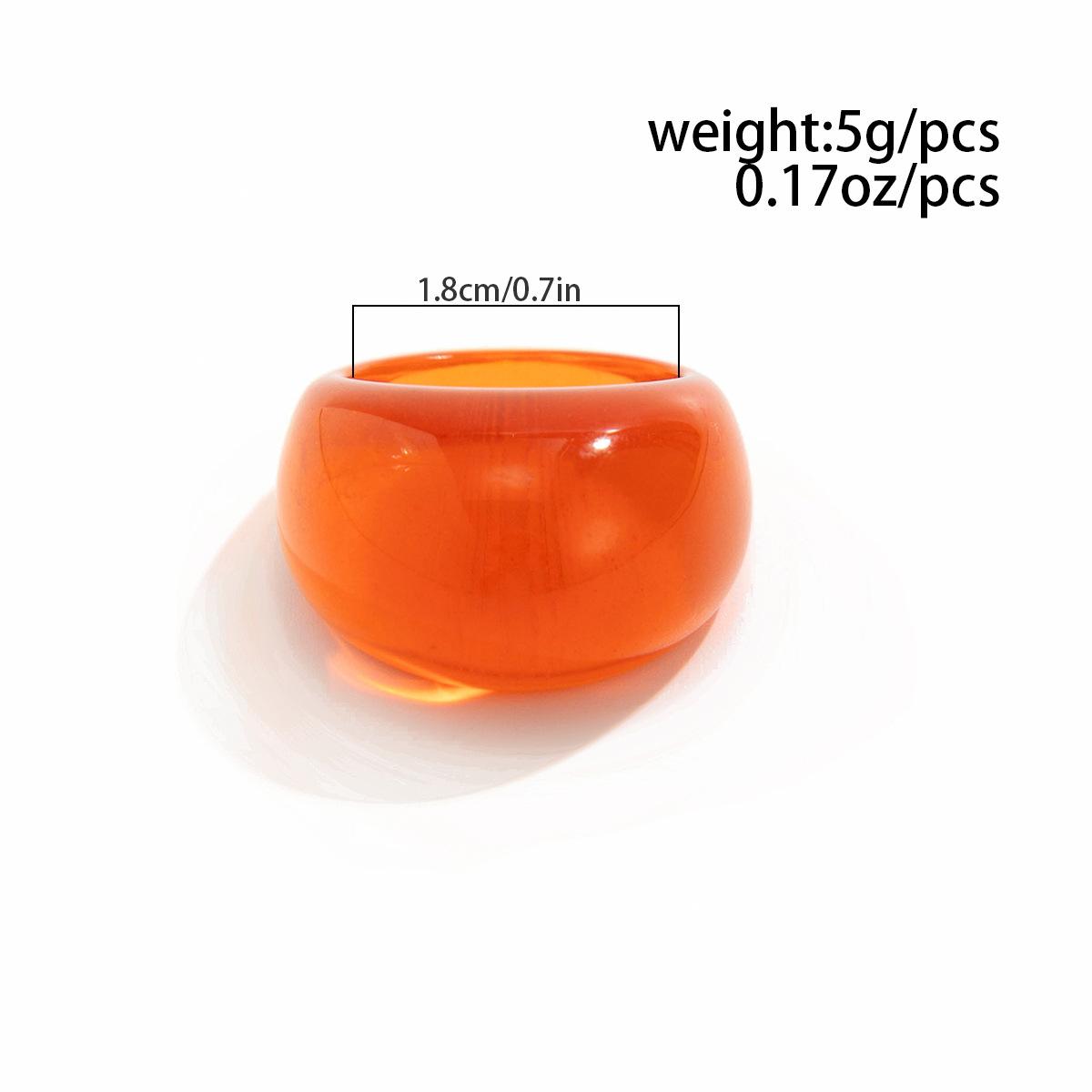 Transparent Colorful Resin Wide Curved Band Rings Retro INS Trendy Unique Niche Design Stackable Finger Rings Y2K Aesthetic Dainty Bold Fashion Jewelry Casual Stylish Accessories for Women Daily Party Street Vacation Outfit Layering Wear