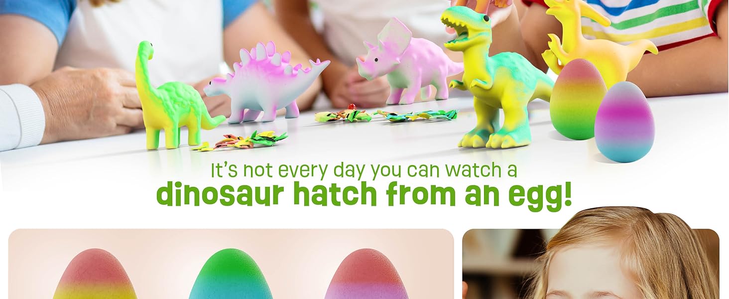 Dan&Darci Dinosaur Hatching Surprise Eggs for Kids - 6 Pack - Grows 600% - Dino Egg Toys for Boys & Girls Age 3-8 - Gift Ideas, Party Favors, Basket Stuffers - Gifts for Girls Ages 3 4 5 6 7 8