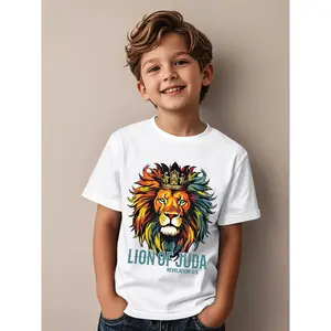 Jesus Lion Of Judah Crown | Christians God Faith Funny Awesome Graphic Kid T-Shirt | Casual, Crew Neck, Regular Fit, All-season