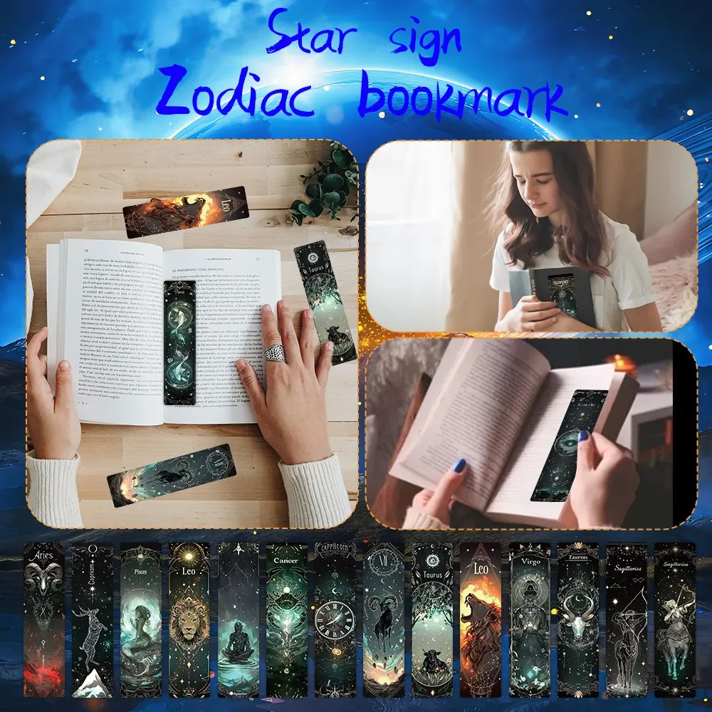 24 Zodiac Bookmarks, Unique Elegant Illustrations, Creative Beautiful Bookmarks, DIY Craft Materials, Ideal Gift for Readers
