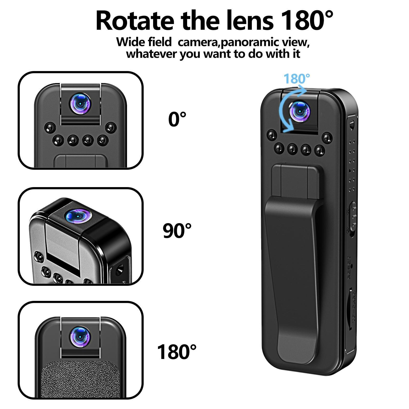 Wireless 1080P Vlog Body Camera, Wearable Body Cam with Night-Vision & 180 °         Rotation Lens – Lightweight Camcorder for Outdoor Recording & Travel